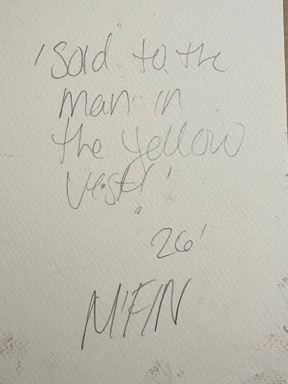 Sold to the man in the yellow vest!